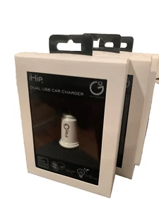 3 iHip Cute Power  2.4a Rapid Car Charger - Plug in Charging with Dual USB Ports - Picture 1 of 3