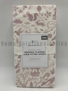 Pottery Barn Baby Woodland Animals Flannel Crib Fitted Sheet Multi #9874A - Picture 1 of 7