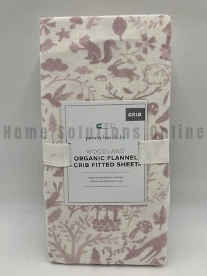 Sábana ajustable Pottery Barn Baby Woodland Animals franela cuna multi #9874A Foto 1 de 4