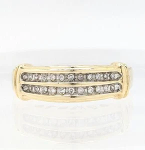 10K 2.8g Solid Yellow Gold Channel Set Round Brilliant Diamond Ring Size 7 - Picture 1 of 10