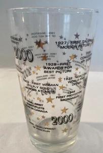Y2K Millennium Vetro da 8 once con note curiosità alto 6 pollici - Foto 1 di 5