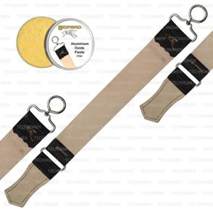LEDER STROP MESSER KLINGE RASIERMESSER HONEN SCHÄRFEN ALUMINIUMOXID PASTE - Bild 1 von 4