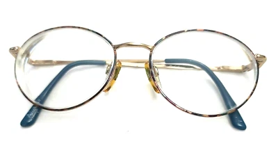 Gafas redondas Givenchy 63 borde completo dorado púrpura azul tortuga 51-13 135 Italia Foto 1 de 4