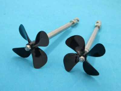 A pair 4 blade Stainless assembly 4mm shaft catamaran Double motor Rc boat #1722 - Image 1 of 4
