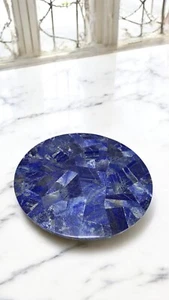 24" zufälliger blauer Lapis Stein Couchtisch Mosaik Kunst Handarbeit Gartentisch Dekor - Bild 1 von 9