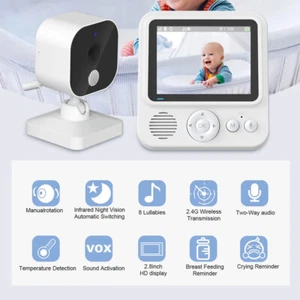 2.8 Inch Wireless Video Baby Monitor with Lullabies Auto Night Vision Two Way In - Picture 1 of 16