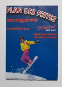 Megeve Combloux St.Gervais Mont Blanc Ski Pistenkarte Frankreich 1990er Domaine Evasion - Bild 1 von 7