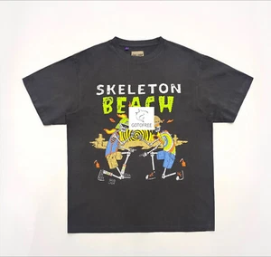 CAMISETA BEBETA VERANO CALAVERA ALGODÓN HOMBRES MUJERES PLAYA NEGRA MANGA CORTA TOP TEE - Imagen 1 de 5