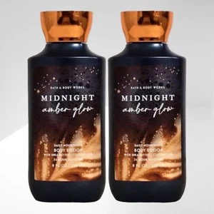 SET OF 2 BATH & BODY WORKS MIDNIGHT AMBER GLOW DAILY NOURISHING LOTION 8 OZ NEW - Picture 1 of 4