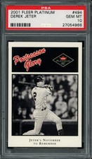 2001 FLEER PLATINUM #494 DEREK JETER PSA 10 27054966