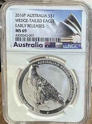 2016-P NGC MS69 Australia Wedged Tail Eagle - Early Release - Image 1 of 2