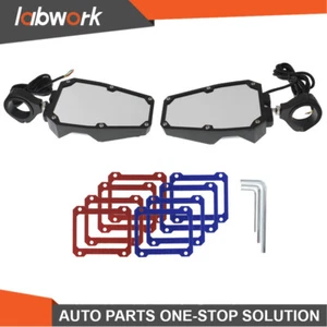 Labwork Rear View Side Mirrors W/ Led Lights For Polaris Rzr 1.75"-2" Roll Cage - Picture 1 of 8