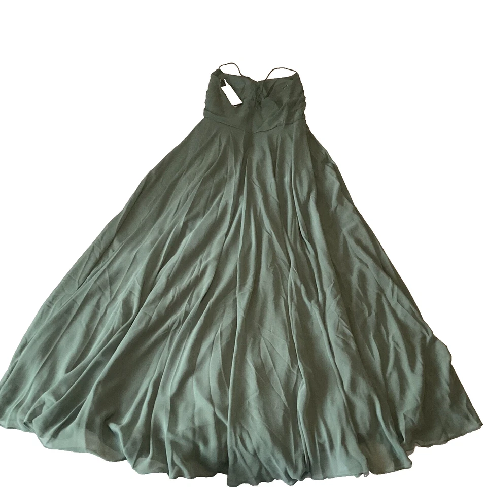 Vestido Jenny Yoo Inesse Mujer Talla 10 Verde Lujo Gasa Boda Forrado Cremallera Trasera Foto 1 de 4