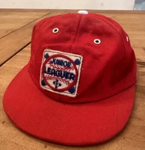 Vtg Junior Leaguer Baseball Hat Toddler Child Size Small Red Patch - Picture 1 of 6