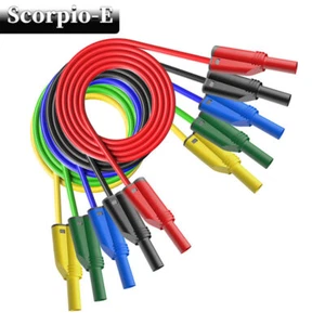 5 PIEZAS Enchufe de plátano envuelto 4 mm Conductos de prueba de silicona 14AWG Seguridad totalmente aislada - Imagen 1 de 6