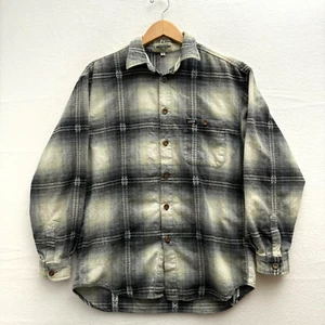 Vintage GUESS Medium Blue/Cream Flannel 90s Made in USA Western 00s Y2K - Picture 1 of 9