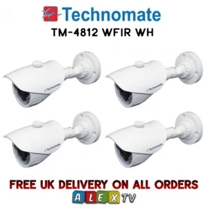 4 x Technomate resistente a la intemperie CCTV cámara de seguridad TVline TM-4812 WFIR WH - Imagen 1 de 4