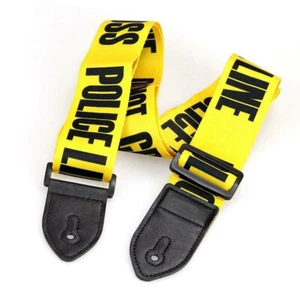 ✅TRACOLLA CHITARRA BASSO "DO NOT CROSS POLICE LINE". ORIGINALE ROCK. IN OFFERTA - Foto 1 di 3