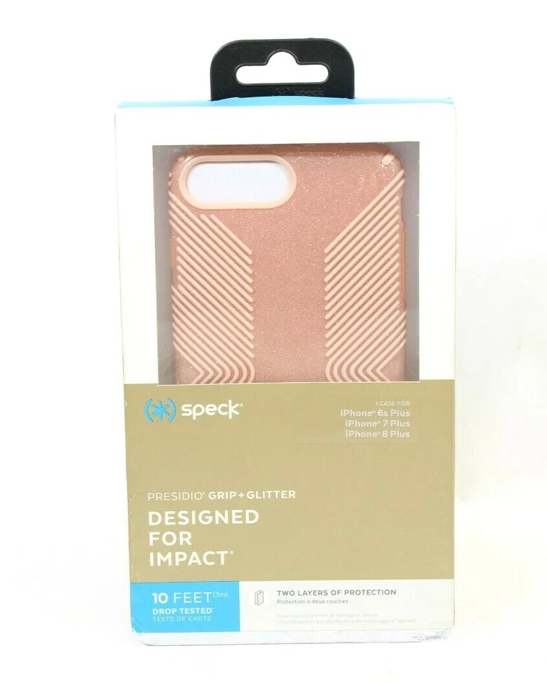 Speck Presidio Grip + Glitter Case for iPhone 8 Plus / 7 Plus - Pink / Glitter - Image 1 of 1