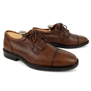 Scarpe Oxford Johnston & Murphy pelle di pecora impermeabili punta a cappuccio uomo taglia 8,5 M marrone - Foto 1 di 9