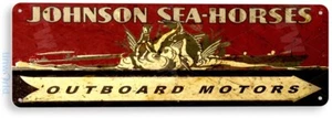 Johnson Sea Horse Motors Retro Boating Fishing Marina Tin Sign B571 - Imagen 1 de 3