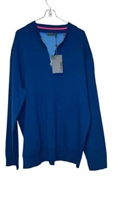 G/Fore Herren Pullover Quarter Zip Petrol Pulli Merinowolle Langarm XXL Neu mit Etikett - Bild 1 von 12