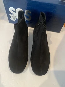 SAS Jade Onyx Women's Ankle Wedge Boot Side Zip Comfort Size 9 W - Picture 1 of 7