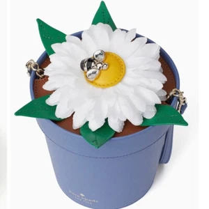 New Kate Spade down the rabbit hole daisy flower pot Blue bag Novelty Collector - Picture 1 of 5