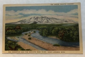 Elk Mtn & The Medicine Bow River, Near Laramie, Wyoming. Postcard (U1) - Picture 1 of 2