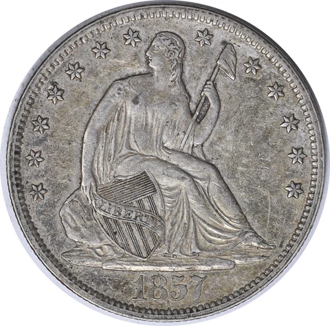 1857 Liberty Seated Silver Half Dollar MPD In Rock AU Uncertified #301 Cover