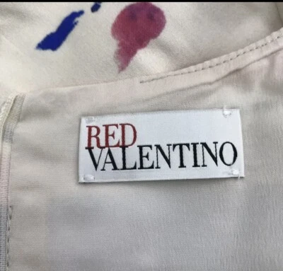 Red Valentino Dress White Multicolour Floral Print Straight - UK 12 - BNWT £462 - Image 1 of 4