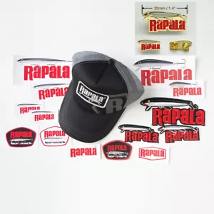 Cappellino originale con logo ricamato Rapala nero con 4 toppe stirate, spilla e adesivi - Foto 1 di 15