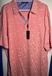 Polo floral Bugatchi nuevo con etiquetas para hombre talla XL coral 110 $ precio de venta sugerido por el fabricante - Imagen 1 de 4