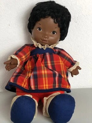 Muñeca afroamericana Fisher Price 1973 vintage Elizabeth #205 muñeca lapsitter Foto 1 de 4
