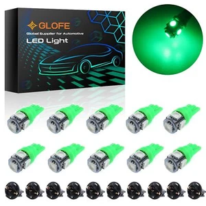 T10 194 168 Dash Instrument Green LED Light Bulbs Bright Panel Gauge Cluster - Picture 1 of 9
