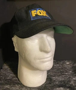 RARE VINTAGE Fox TV Hat Cap Snap Back Black Sports News Football Show Mens 90s! - Picture 1 of 5