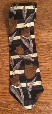 Corbata para hombre Bugatti 100 % seda italiana diseño floral marrón y negra Foto 1 de 4