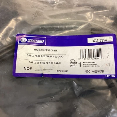Napa Solutions Hood Release Cable 6653954 (LPW38B) - Imagem 1 de 3