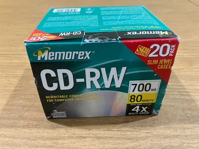 Case of 20 Memorex CD-RW 700Mb 80minute 4x BRAND NEW / SEALED - Image 1 of 4