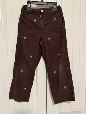 Pantalones de Pana Bordados Gancho de Pesca Marrón K & L Ajustables Niños Talla 5 Foto 1 de 4