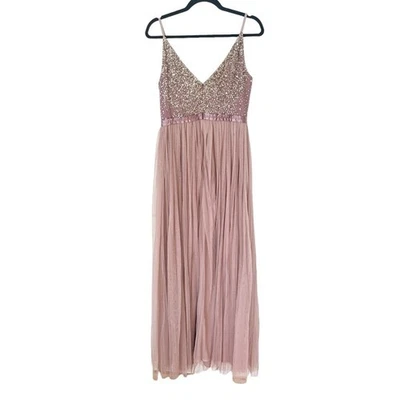 Платье макси BHLDN Anthropologie Avery с блестками и тюлем размер 8 - Изображение 1 из 4