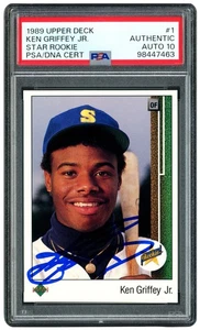 KEN GRIFFEY JR. HANDSIGNIERT 1989 UPPER DECK RC GEM 10 AUTO PSA/DNA 238800 - Bild 1 von 2