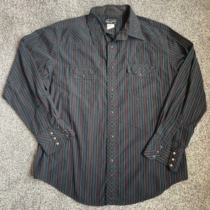 Wrangler Men’s Vintage Pearl Snap Long Sleeve Shirt Sz XL Western Cowboy - Picture 1 of 7