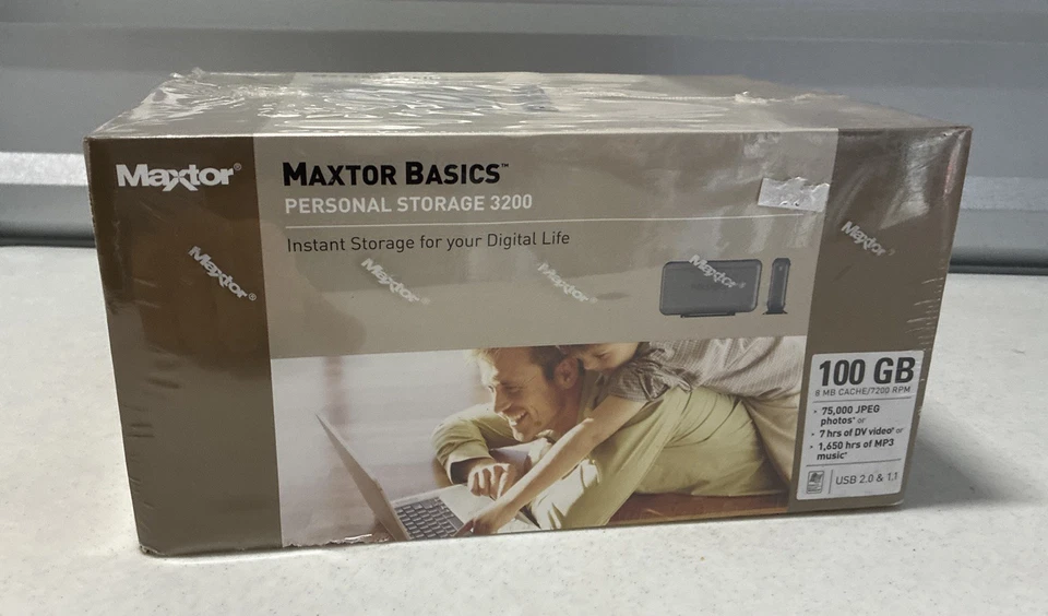Maxtor Basics Personal Storage 3200 100 GB External Hard Drive Brand New Sealed - Image 1 of 4