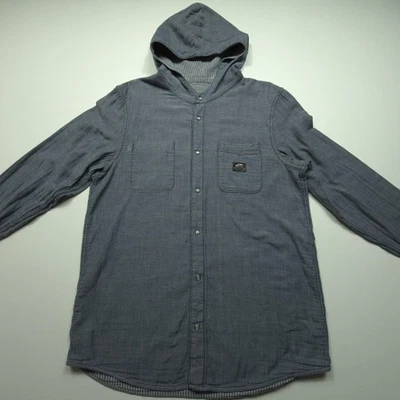 Vans Para Hombres Sudadera con Capucha Grande Gris Azul Tinte Rayas Reversible a Presión Informal Chamarra L Foto 1 de 4