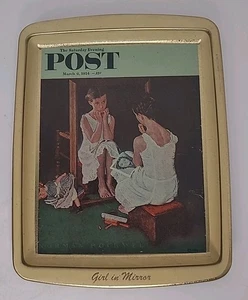 Girl in Mirror VTG Collector's Series Saturday Evening Post Tray Norman Rockwell - Picture 1 of 3