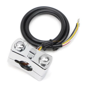 1'' Handlebar Control Switch Button Horn Turn Signal Universal for Harley Chrome - Picture 1 of 8