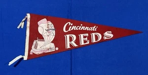 Vintage 1950’s Cincinnati Reds Baseball Pennant Full Size MLB Mr. Red - Picture 1 of 10