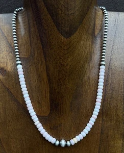 Sterling Silver Pink Conch W Multi Bead Pearls Necklace. 18 Inch. Gift - Picture 1 of 12