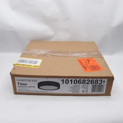 Hampton Bay Titan Integrated LED Ceiling Fan Light Kit Matte Black - Image 1 of 4